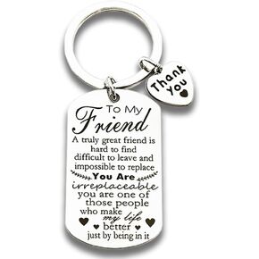 Gift for Best Friend Women Men Friendship Gift for Him Her Christmas Birthday Graduation Gift for Friend Sentimental Keychain Long Distance Keyring