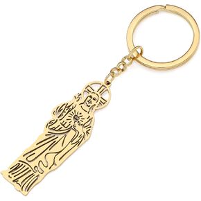 Stainless Steel Gold Silver Plated Jesus Charms Keychains Christian Gifts for Men Women Car Purse Keys Decorations