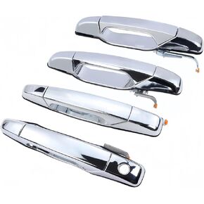 20828258 4PCS Exterior Door Handle Chrome Fits for Chevy Silverado Suburban Tahoe Avalanche GMC Sierra Yukon Cadillac Escalade ; Outer Door Handle OE # 22738722 22738721 (Silver)