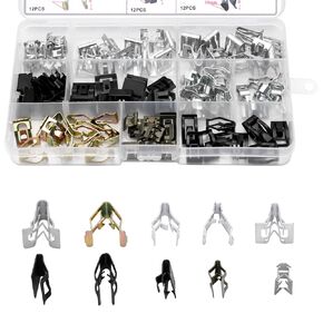 CARFIB Dashboard Trim Clips Car Panel Metal Clip Automotive Fasteners Auto U-Clip Retainer Kit for VW Audi 4A0-867-276A 120pcs