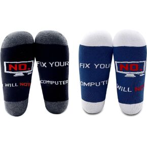MBMSO Computer Programmer Socks Geek Gifts 2 Pairs No I Will Not Fix Your Computer Science Socks Gifts