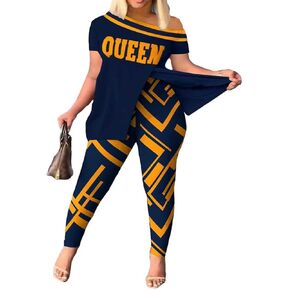 BDAILKA 2 Piece Outfits for Women Casual 2 Piece Outfits Off Shoulder Sets Pants Suit for Women XJ003