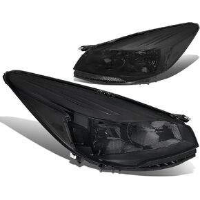 DNA MOTORING Headlight Assembly Compatible With 2013-2016 Ford Escape, Driver & Passenger Side, Black/Clear, HL-OH-FESC13-BK-CL1