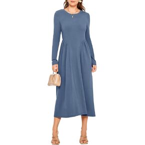 Glamaker Fall Dresses for Women 2024 Long Sleeve Casual Boho Long Dresses