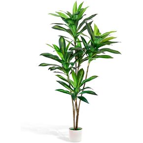 Eucalyptus Artificial Tree 6Ft Potted Indoor Fake Tree Faux Outdoor Artificial Plants for Front Porch Decorative Tree for Home & Office UV Resistant Evergreen Tree