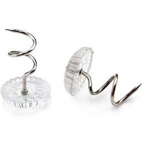 200 pcs Transparent Plastic Head Screw Nail for Upholstery and Fixed Blankets Sofa Sets Clear Heads Twist Pins Slipcovers Bedskirts
