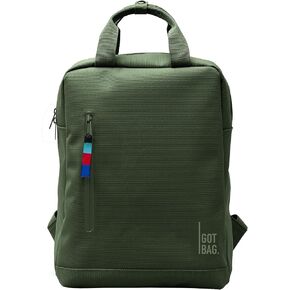 GOT BAG - Daypack Backpack, Hiking & Travel with a 13" Laptop Sleeve & Luggage Sleeve, Eco-Conscious Bag Made of Recycled Ocean Impact Plastic™ (Algae Color)