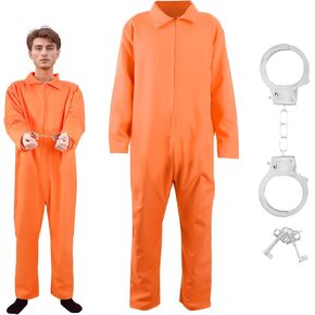 زي السجن البرتقالي للهالوين للرجال، زي السجين البرتقالي، زي جيلبيرد السجين البرتقالي in Kuwait