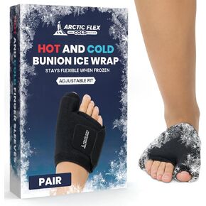 Arctic Flex Foot Ice Pack (Pair) Toe Wrap for Bunion, Plantar Fasciitis, Hallux Valgus, Gout, Swelling & Injuries - Cold & Heat Gel Therapy for Joint Pain Relief & Feet Recovery - Reusable Compression