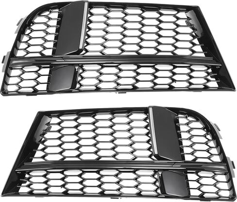 ACROPIX Fog Light Grill Front Lower Bumper Fog Light Cover Inserts for Audi A3 2017-2020 No.8V3807681ABESM/8V3807682NESM Durable Front Left Right Honeycomb in Saudi Arabia