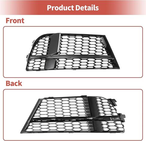 ACROPIX Fog Light Grill Front Lower Bumper Fog Light Cover Inserts for Audi A3 2017-2020 No.8V3807681ABESM/8V3807682NESM Durable Front Left Right Honeycomb in Saudi Arabia