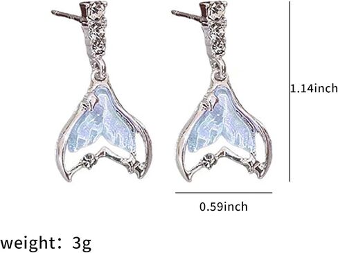 Jellyfish Earrings for Women Trendy Colorful Acrylic Jellyfish Earrings Silver Long Chain Tassel Earrings Vacation Ocean Beach Earrings Summer Earrings for Women 2024 in Saudi Arabia