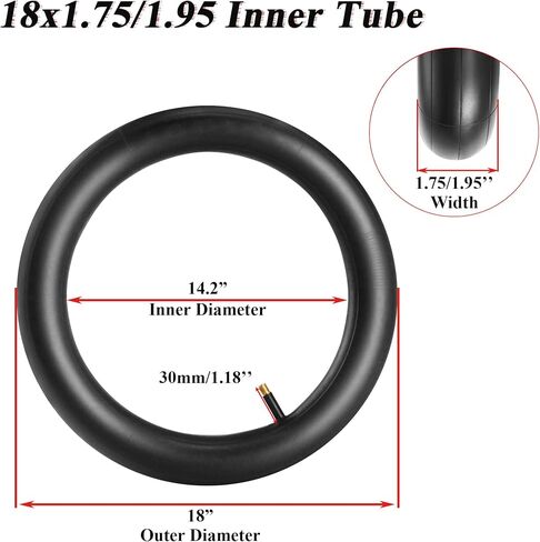 TD Inner Tubes 16'' Inner Tubes Fit 1.75/1.95/2.10/2.125 Bike Tubes with 32mm/1.25'' Straight Schrader Valve for Kid Bike Racing Junior Range Bikes and Mountain Bikes Puncture Proof Heavy Duty, 2pcs in Saudi Arabia