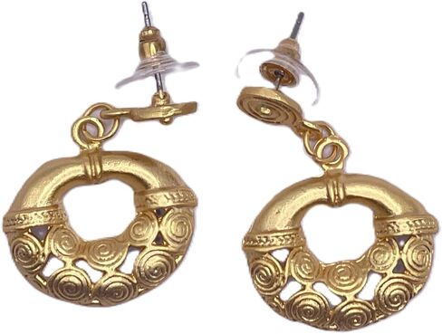 Pre-Columbian Style Earrings 24K Gold Plated in Saudi Arabia