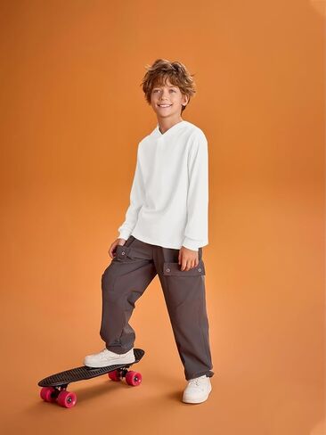 Haloumoning Boys Fashion Hoodies Kids Long Sleeve Hooded Sweatshirts 5-14 Years in Kuwait