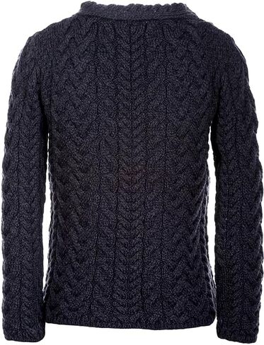 Aran Woollen Mills Women's Cardigan 100% Merino Wool Sweater Cable Knit Made in Ireland in Saudi Arabia