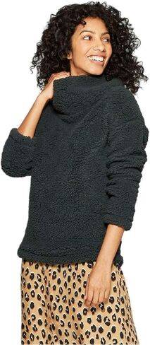 A New Day Women's Any Day Turtleneck Sherpa Pullover Sweatshirt in Saudi Arabia