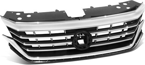 DNA MOTORING Factory Style Black Slat & Badge Slot Grille Grill Compatible with 06-10 VW Passat, Chrome, OEM-GR-VW1200147 in Saudi Arabia