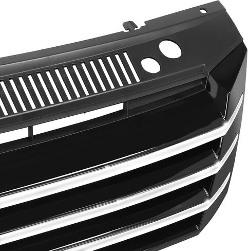 DNA MOTORING Factory Style Black Slat & Badge Slot Grille Grill Compatible with 06-10 VW Passat, Chrome, OEM-GR-VW1200147 in Saudi Arabia