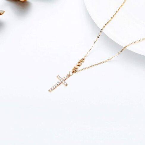 SISGEM 14k Gold Love Cross and Chain Necklace for Women Teens, Religious Jewelry Mother's Day Gifts for Her 16"-18" in Saudi Arabia