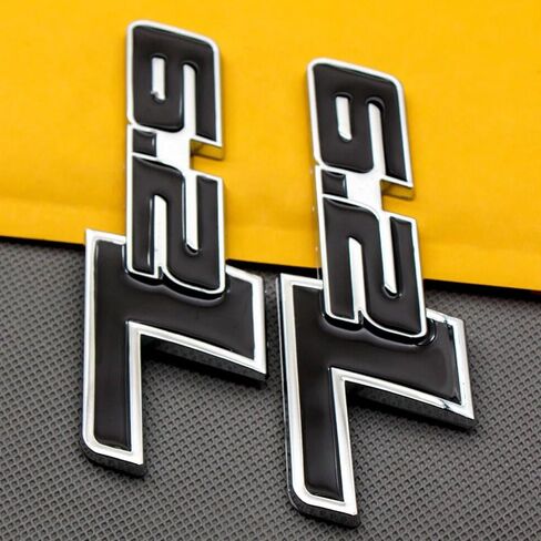 2 Pack Metal 6.2L Engine Badge 3D Emblems Engine Name Sticker Decal Nameplate (Silver Black) in Saudi Arabia