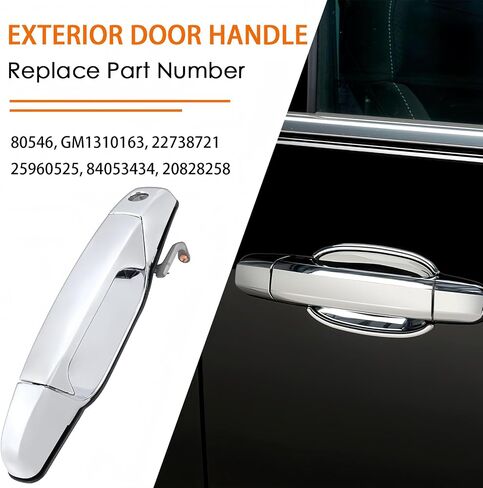 20828258 4PCS Exterior Door Handle Chrome Fits for Chevy Silverado Suburban Tahoe Avalanche GMC Sierra Yukon Cadillac Escalade ; Outer Door Handle OE # 22738722 22738721 (Silver) in Saudi Arabia