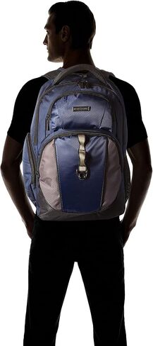 حقيبة ظهر للكمبيوتر المحمول للأعمال P19 من Perry Ellis مع جيب للكمبيوتر اللوحي، باللون الأزرق الداكن، مقاس واحد in Kuwait