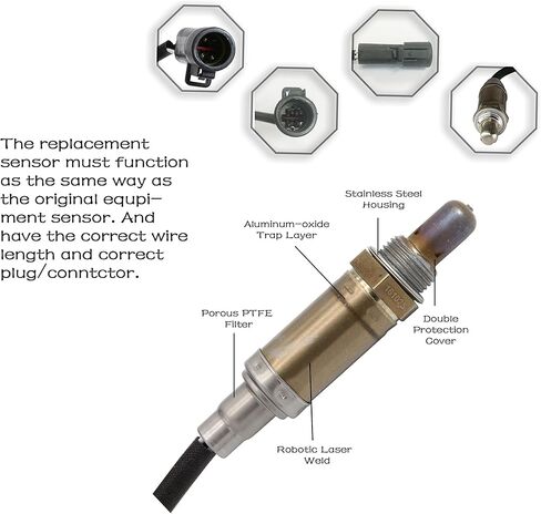 مستشعر الأوكسجين للجبهة الخلفية المنبع المصب متوافق مع فورد رينجر موستانج إكسبيديشن إكسبلورر الهروب F150 مازدا تحية ميركوري أستون مارتن لينكولن متوافق مع بوش 15716 in Kuwait