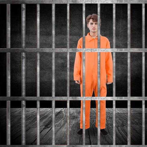 زي السجن البرتقالي للهالوين للرجال، زي السجين البرتقالي، زي جيلبيرد السجين البرتقالي in Kuwait