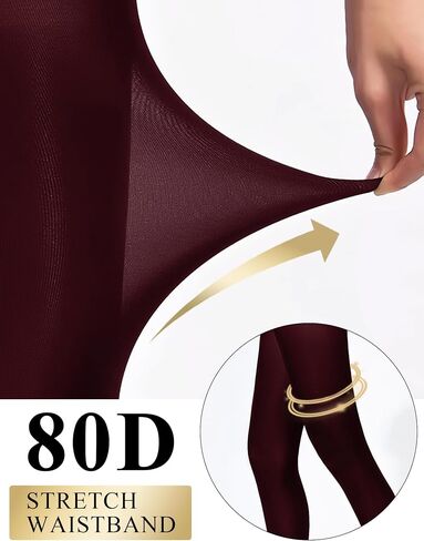 Buauty 80D لباس ضيق أسود للنساء، جوارب طويلة غير شفافة ناعمة، جوارب طويلة من النايلون الناعم عالية الخصر in Kuwait