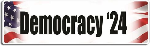 Gear Tatz - Democracy '24 - Political, Liberal - Car Magnet - 2.75 x 9.5 inches - Made in The USA (Magnetic, X1) in Saudi Arabia