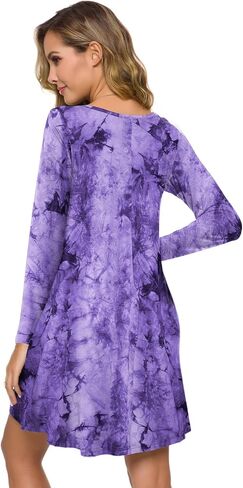 ZENNILO Plus Size Casual T Shirt Dresses for Women Flowy Swing Tunic Dress Pockets in Kuwait