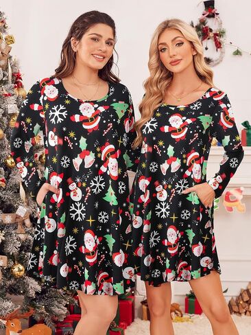 ZENNILO Plus Size Casual T Shirt Dresses for Women Flowy Swing Tunic Dress Pockets in Kuwait