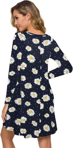 ZENNILO Plus Size Casual T Shirt Dresses for Women Flowy Swing Tunic Dress Pockets in Kuwait