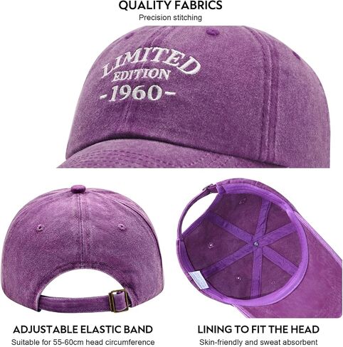 65th Birthday Gifts for Men Women, Happy 65th Birthday Decorations - Embroidered Baseball Caps Adjustable in Saudi Arabia