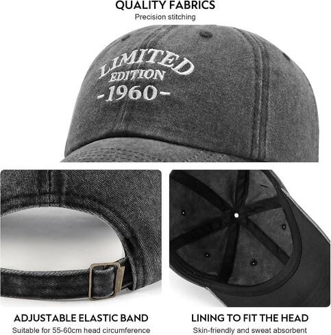 65th Birthday Gifts for Men Women, Happy 65th Birthday Decorations - Embroidered Baseball Caps Adjustable in Saudi Arabia
