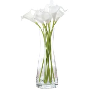10 inch Clear Glass Flower Vases for Home Centerpiece Table Indoor Desk Decor,Ins Modern Boho Style Vase for Events, Decorating, Arrangements, Flowers, Office, Shatter-Proof, 10.5" (H), Round -Clear