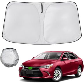 Windshield Sun Shade Foldable Sunshade Compatible for 2011 2012 2013 2014 2015 2016 2017 Toyo-ta Camry (LE XLE Hybrid SE XSE),Front Window Car Sun Shields Heat Protection Visor Accessories