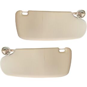 Sun Visor for Dodge Ram 1500 2002 - 2009 2500 3500 2003 - 2009 Driver and Passenger Sides Left + Right Beige Set Pair 2M Plastic