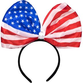 Windy City Novelties - LED USA Flag Headband Bow | 4th of July Party Supplies, Memorial Day Weekend Party Favors, Patriotic Party Decorations and Accessories, for Kids and Children