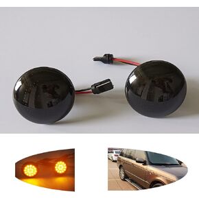 2X Smoked Lens Full LED Amber Front Fender Side Marker Light replacement for Turn Signal Lamp Compatible With Land Range Rover L322 2002-2012, Replace OEM Side Marker Light