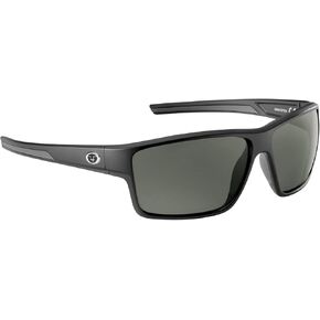 Flying Fisherman Mojarra Polarized Rectangular Sunglasses, Matte Gray Frame/Amber-Green Mirror Lens, Medium
