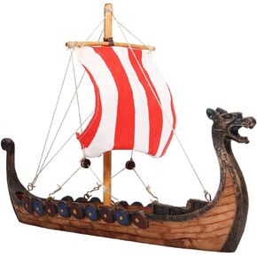 Pirate Sailboat Model Decor, Viking Pirate Ship, Traditional Chinese Dragon Head Sailing Boat Nautical Decor, Ship for Ocean Theme Party and Room Decoration Photo Props