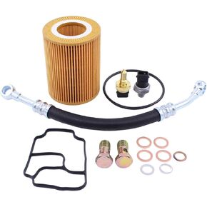 MOTOKU Engine Oil Filter Housing Seal Gasket Kit for BMW E46 E39 E53 E85 325Ci 530i X1 X5 Z3 525i 330xi 330i 325i 325xi w/Engine Coolant Temperature Sensor Oil Pressure Switch