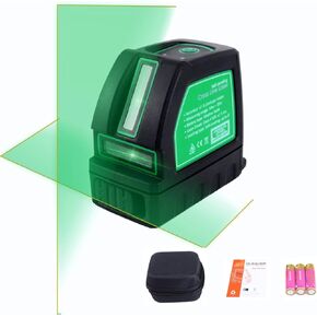 Laser Level,Cross Line Laser, 65ft/20m Green Cross Line for Construction and Picture Hanging;Class II Laser Product with Battery,360°Magnetic Base, IP54 waterproof leveler.