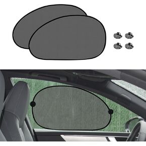 2PCS Car Window Shades, Sunshades for Auto Side and Rear Windows with Suction Cup, Car Sun Shades Protect Baby Child from Sun Glare and UV Rays, Universal Car Interior Accessories for Most Car