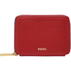 Fossil Logan Zip Card Case, Garnet