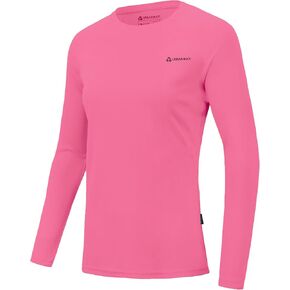 URBAN BUCK Neon Shirt for Womens Workout Long Sleeve High Visibility Quick Dry Stretchy Regular Fit Running Tshirt Women