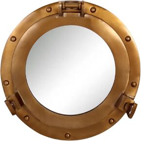 Large Decorative Porthole Mirror 11" Nautical Hanging Antique Mirror for Wall Decor Bathroom Office Living Room All Occasions