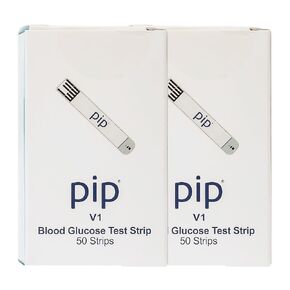 Pip V1 Blood Glucose Test Strips, 50 Count Blood Sugar Test Strips for Diabetes, Use with Pip V1 Blood Glucose Monitor Only